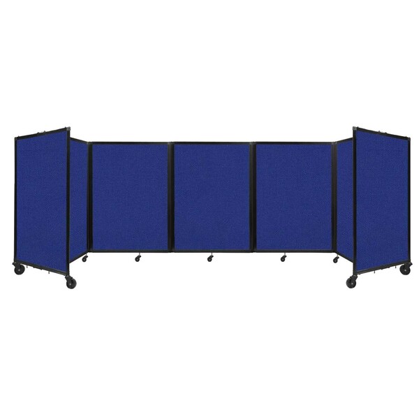 Versare Room Divider 360 Folding Portable Partition 14' x 4' Royal Blue Fabric 1148505 Zoro